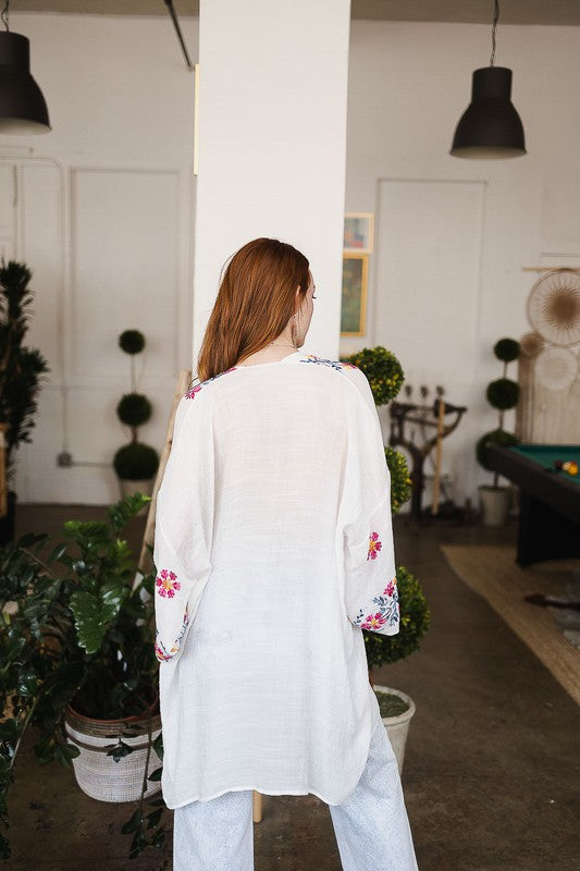 Garland Embroidered Kimono