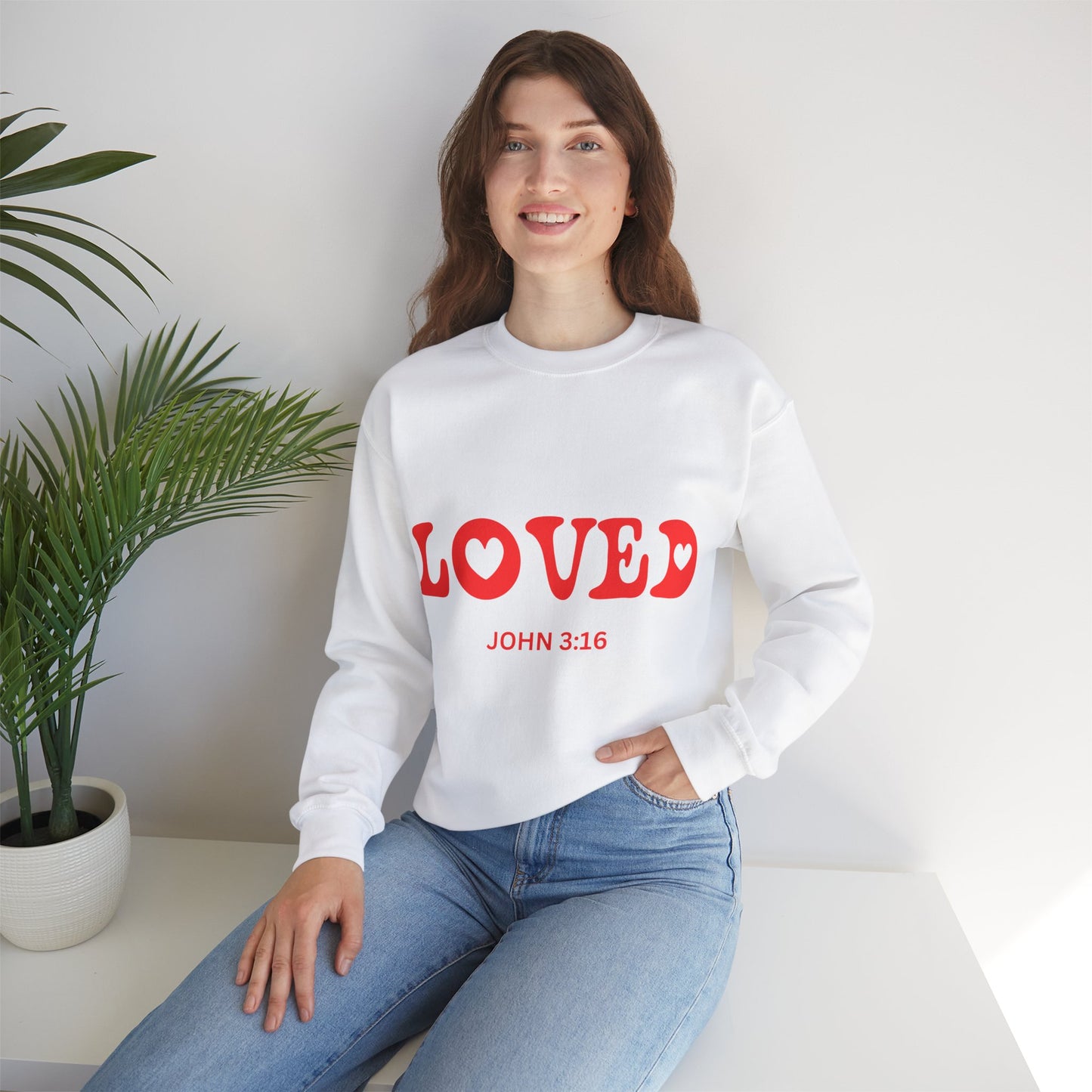 LOVED John 3:16 Unisex Heavy Blend™ Crewneck Sweatshirt
