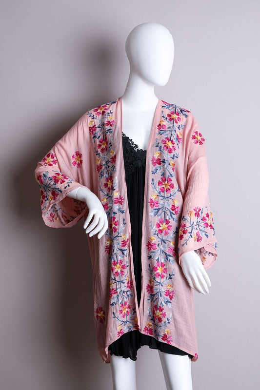 Garland Embroidered Kimono