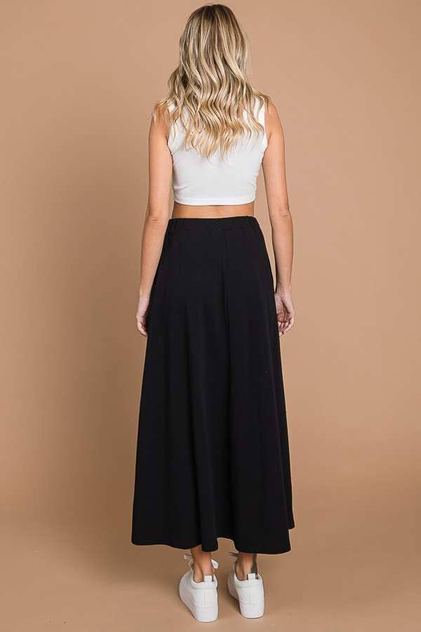 CBF1942-Maxi Full Solid Skirt
