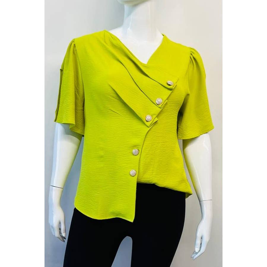 PLUS SIZE SHORT SLEEVE SOLID TOP