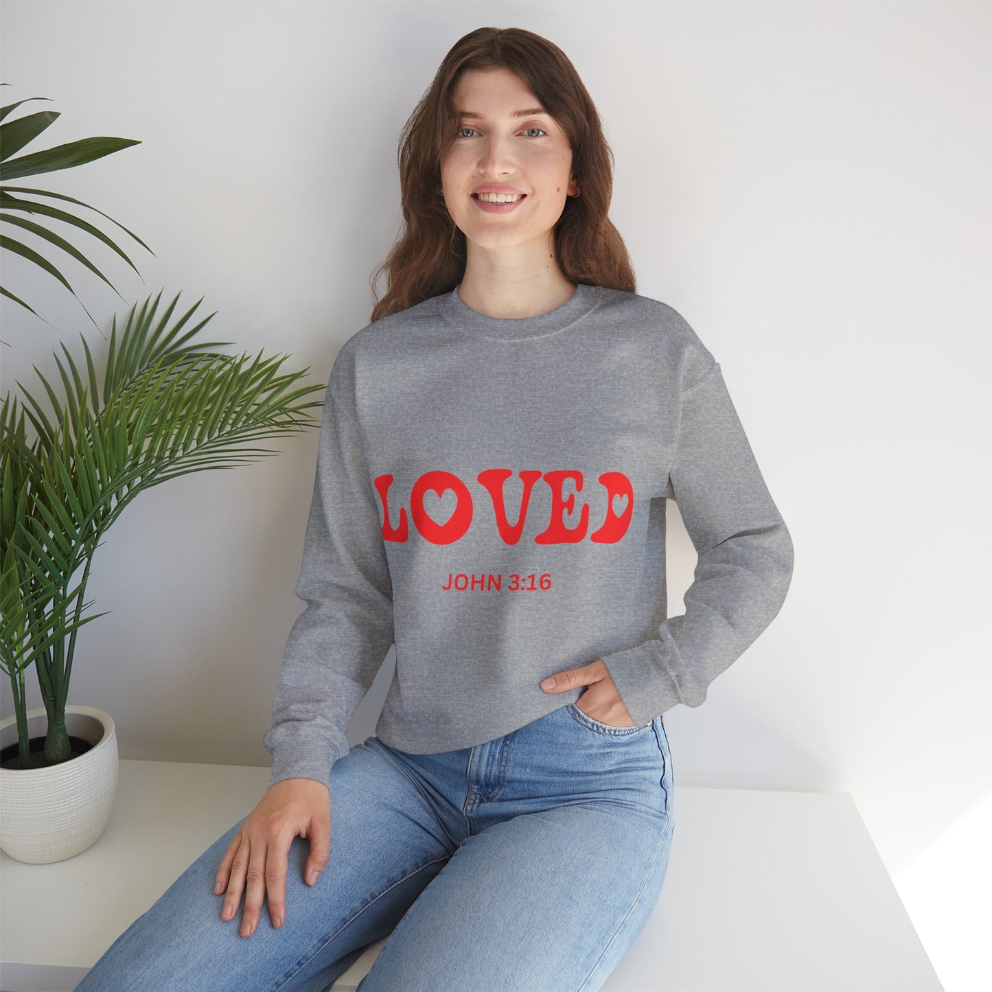 LOVED John 3:16 Unisex Heavy Blend™ Crewneck Sweatshirt