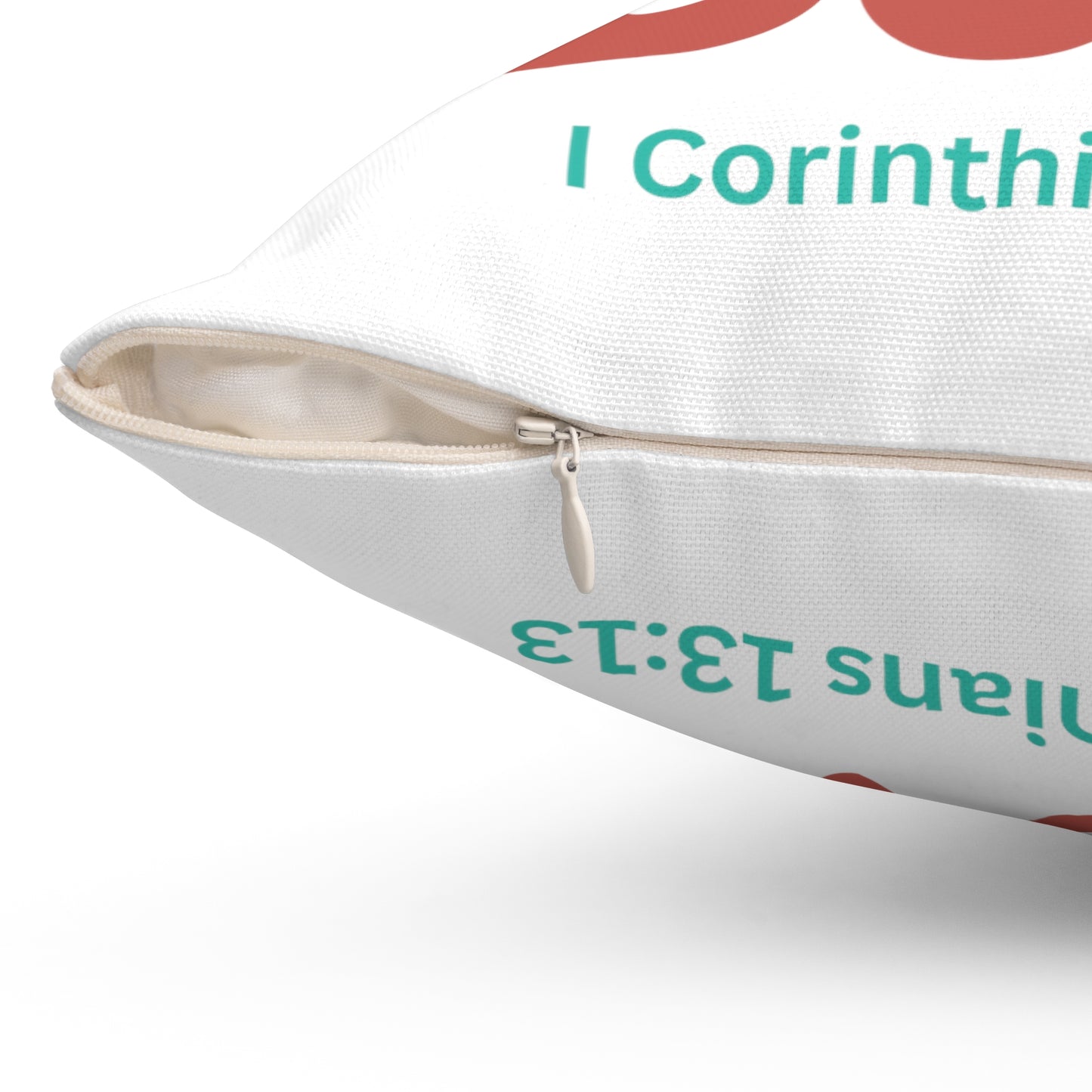 Faith, Hope, Love, I Corinthians 13:13, Spun Polyester Square Pillow