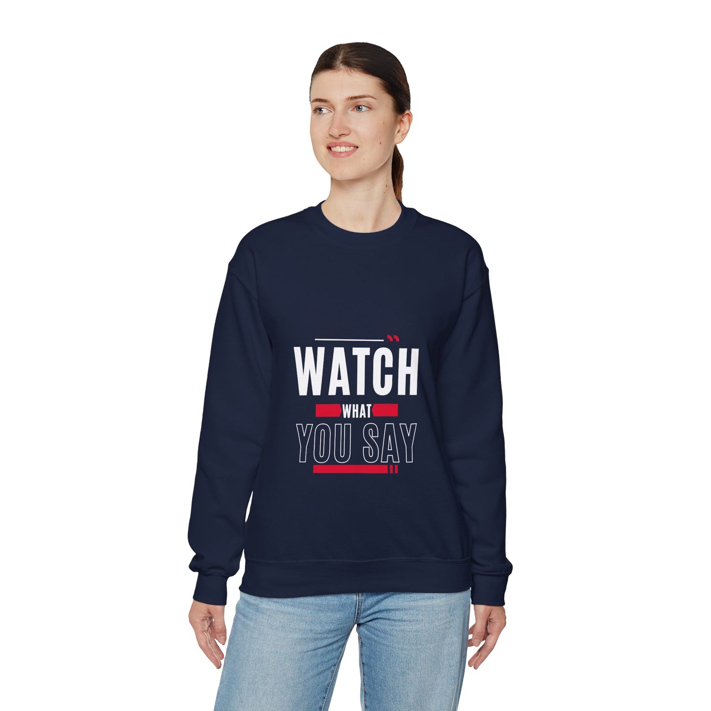 Watch What You Say: Death and Life ... Power of the Tongue Unisex Heavy Blend™ Crewneck Sweatshirt