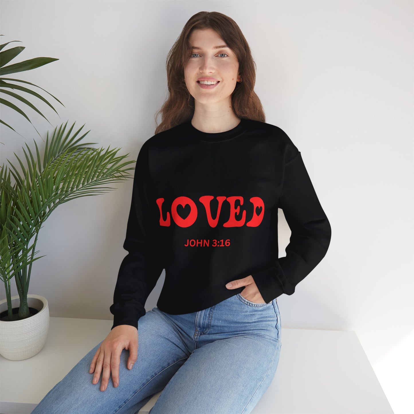 LOVED John 3:16 Unisex Heavy Blend™ Crewneck Sweatshirt
