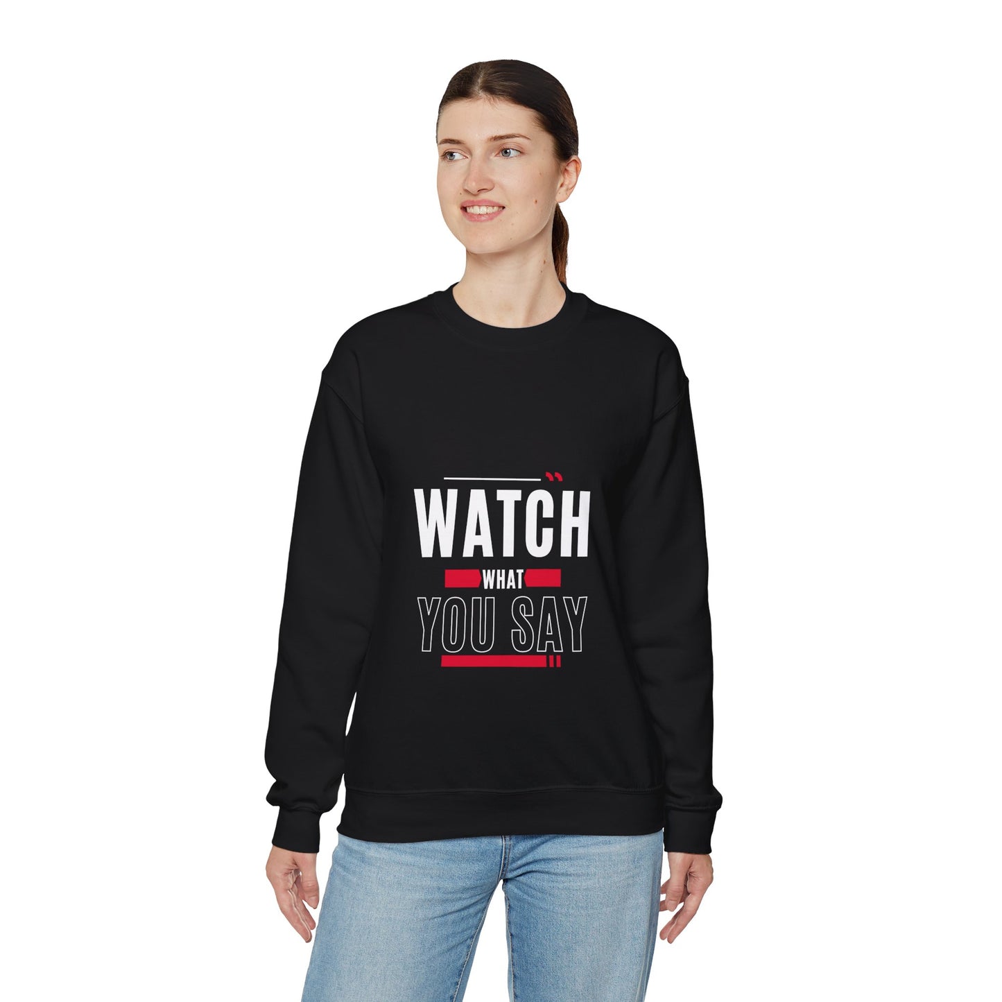 Watch What You Say: Death and Life ... Power of the Tongue Unisex Heavy Blend™ Crewneck Sweatshirt