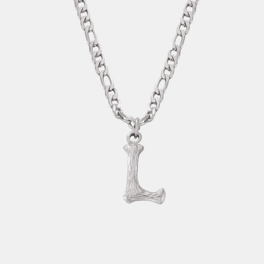 Titanium Steel Letter Pendant Necklace