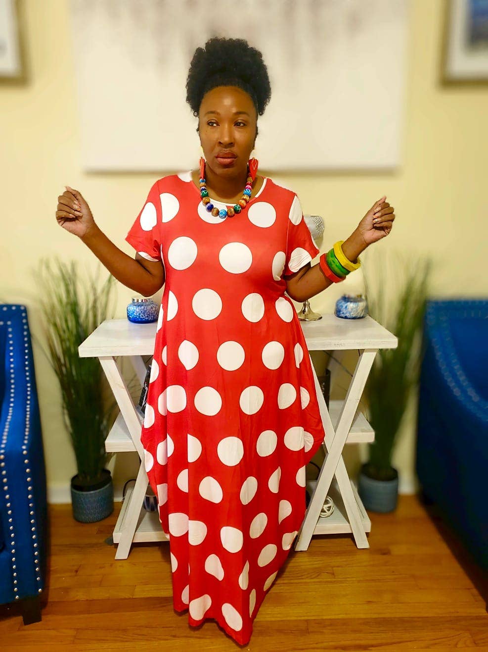 Bubble Dress Red & White Polkadot
