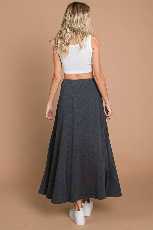 CBF1942-Maxi Full Solid Skirt
