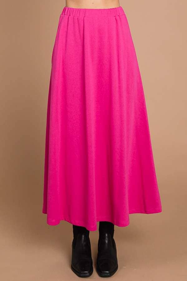 CBF1942-Maxi Full Solid Skirt