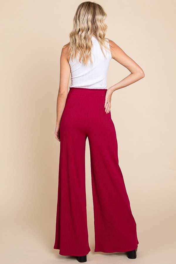 Ruching Frill Wasit Wide Pants