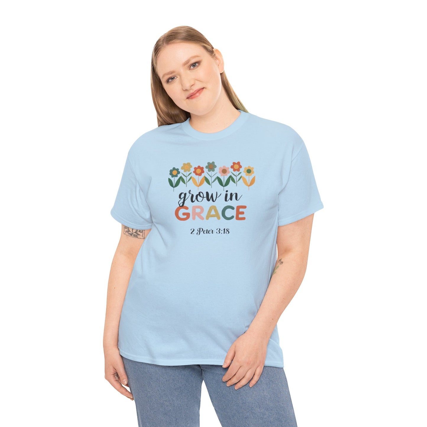 Grow in Grace, 2 Peter 3:18, Unisex Heavy Cotton Tee