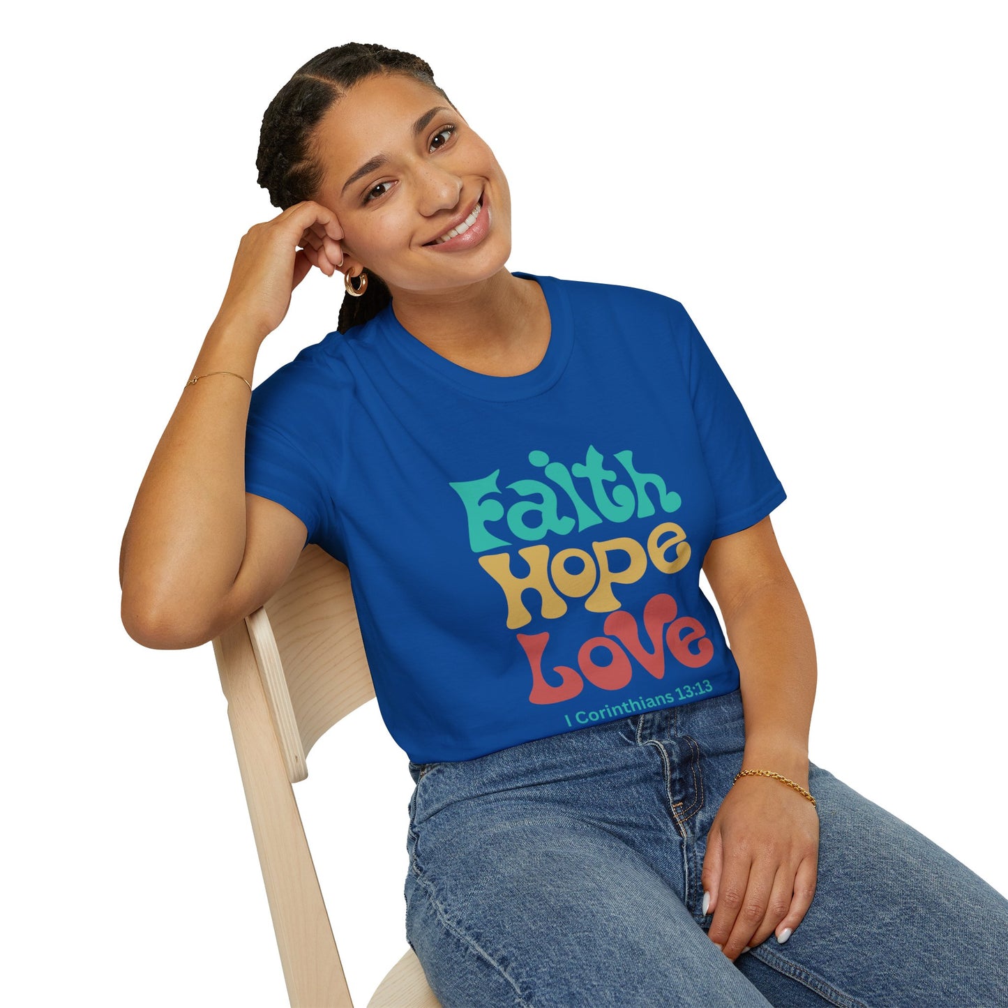 Faith, Hope, Love:  I Corinthians 13:13  Unisex Softstyle T-Shirt