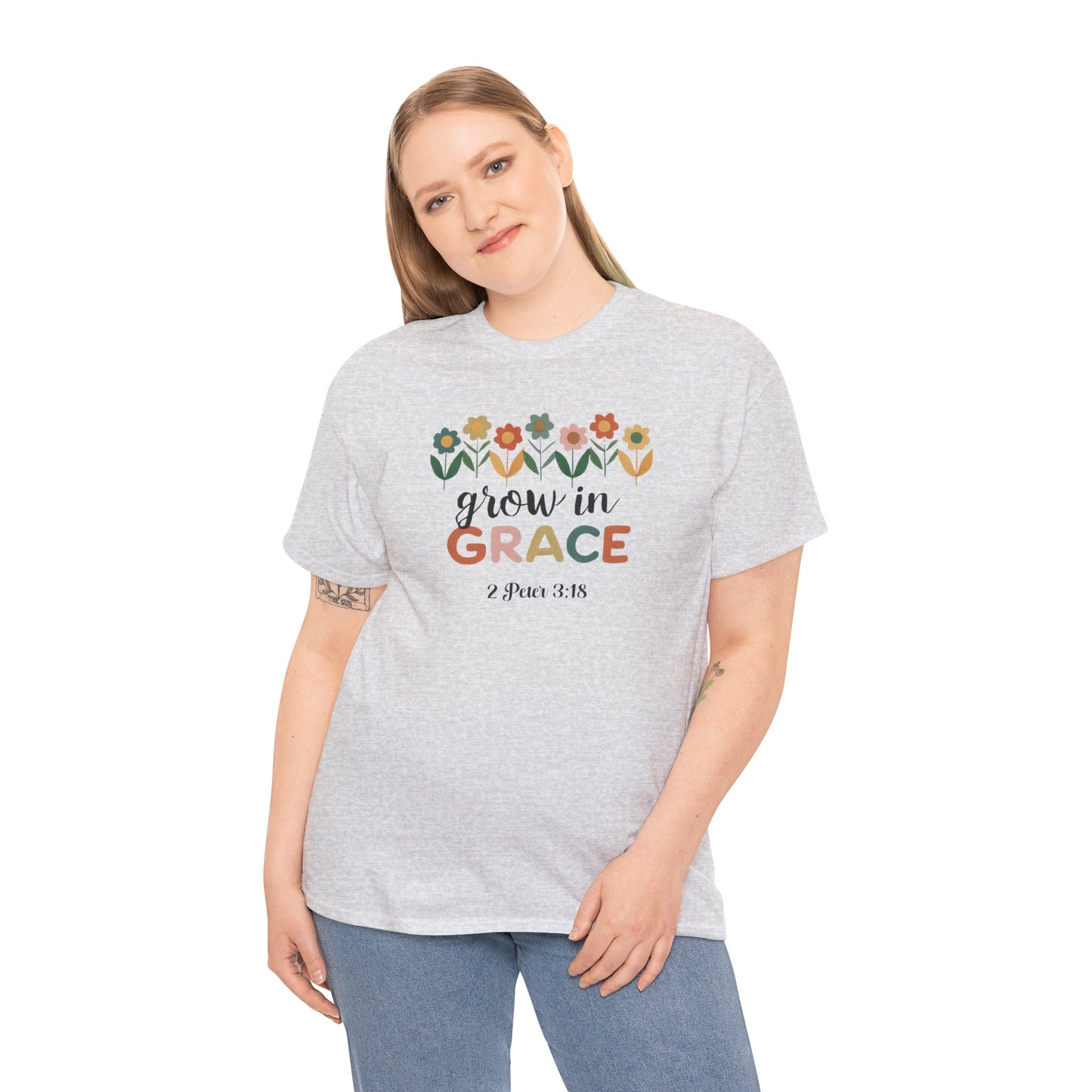 Grow in Grace, 2 Peter 3:18, Unisex Heavy Cotton Tee