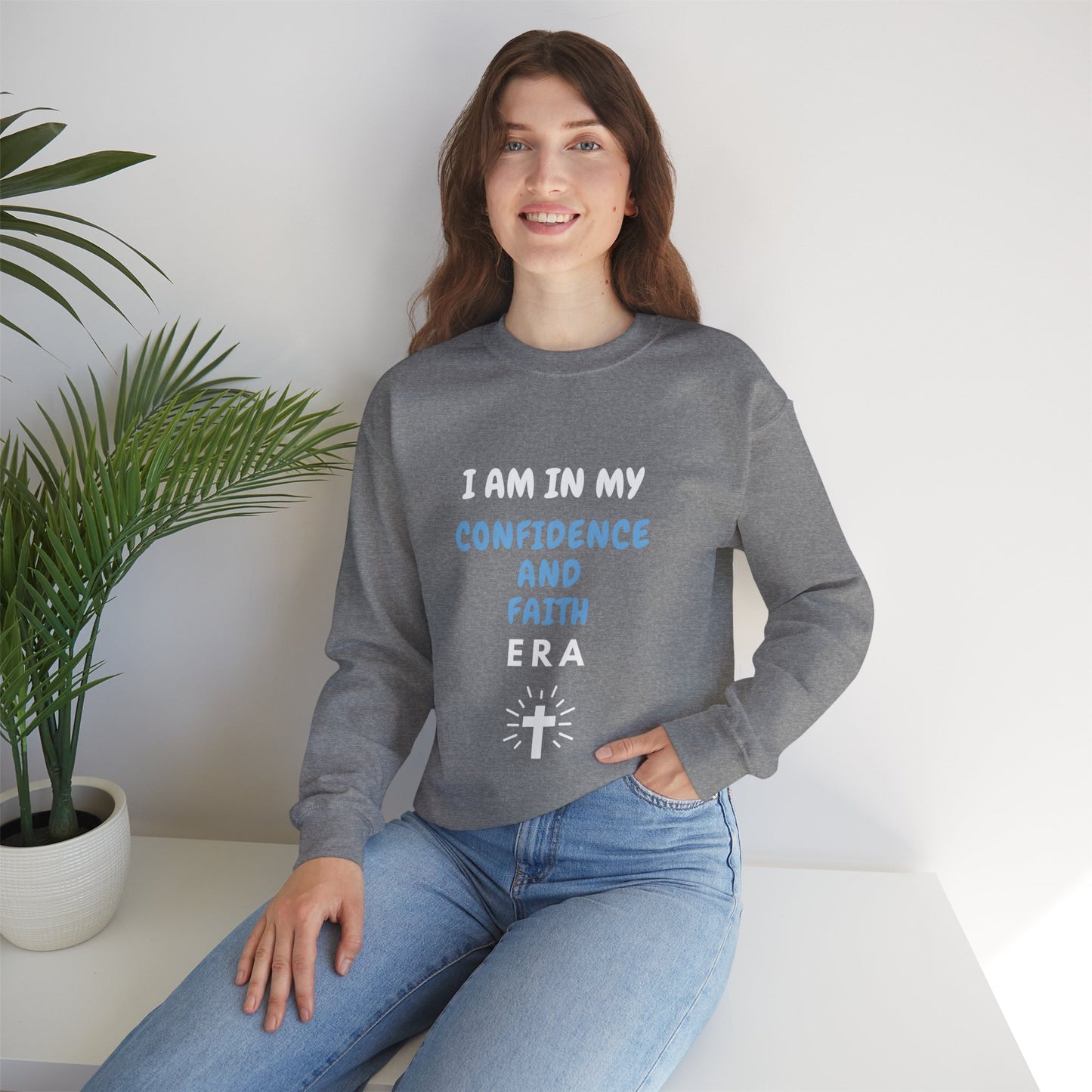 I am in my Confidence and Faith Era, Unisex Heavy Blend™ Crewneck Sweatshirt