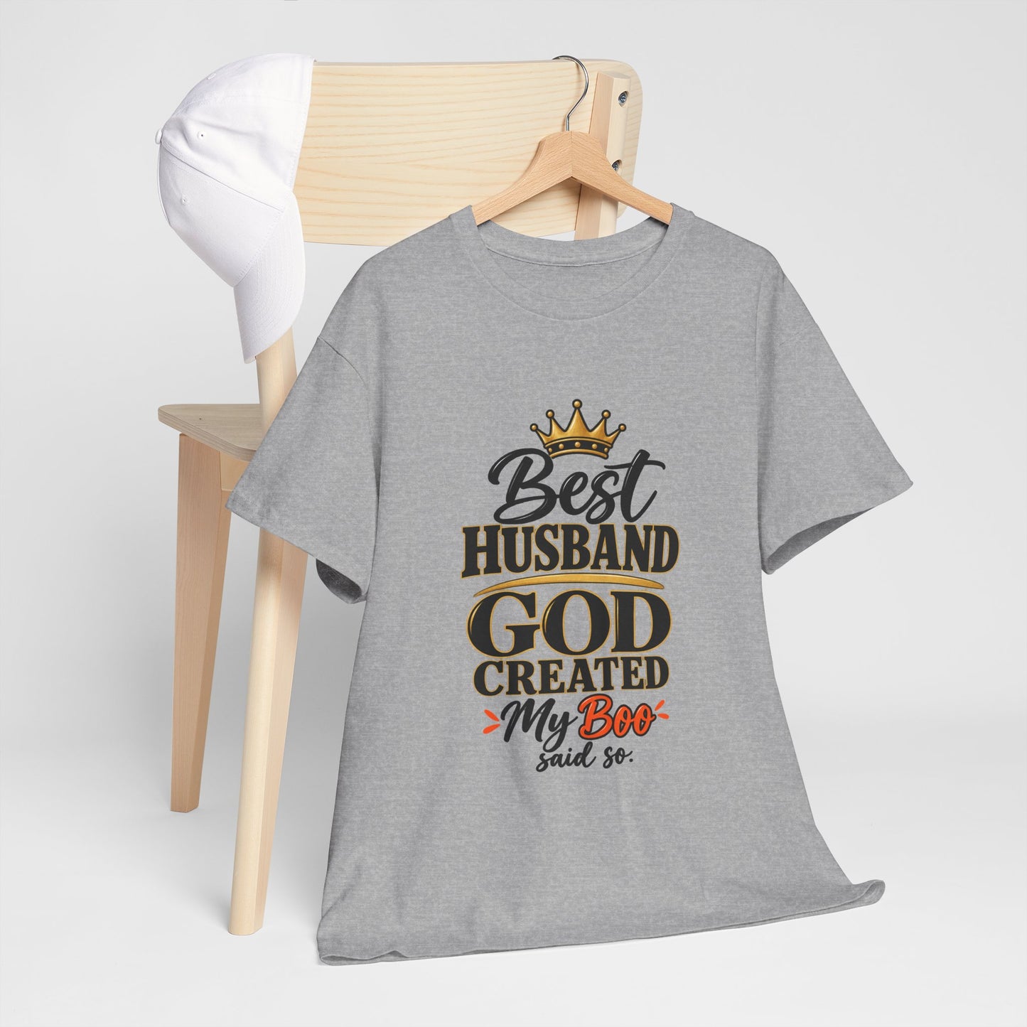 Best Husband God Created T-Shirt — 'My Boo' Graphic Tee for Men, Anniversary & Father's Day Gift