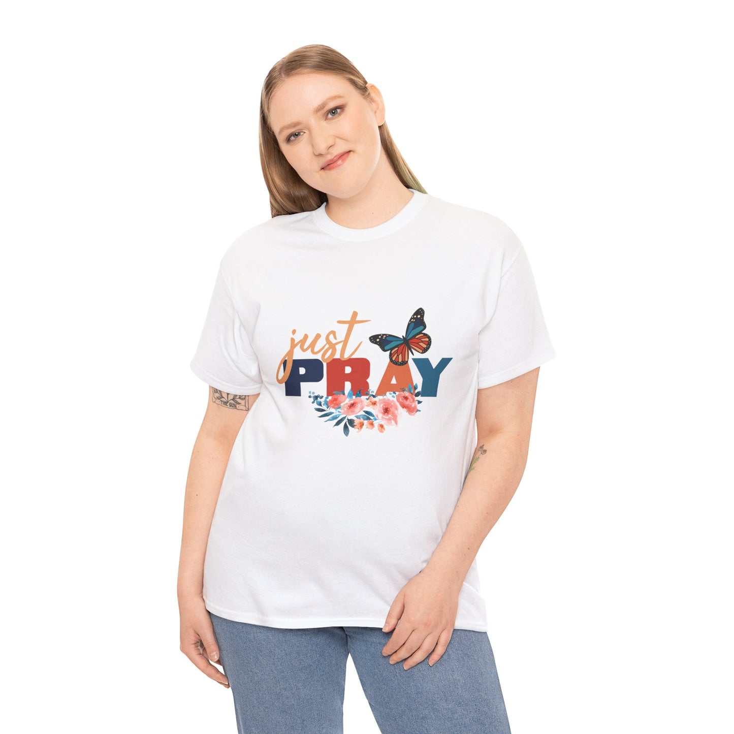 Just Pray, Unisex Heavy Cotton Tee