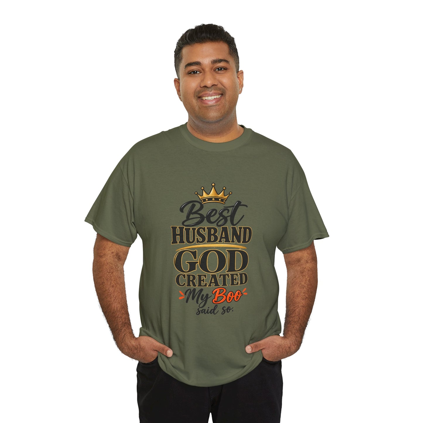 Best Husband God Created T-Shirt — 'My Boo' Graphic Tee for Men, Anniversary & Father's Day Gift