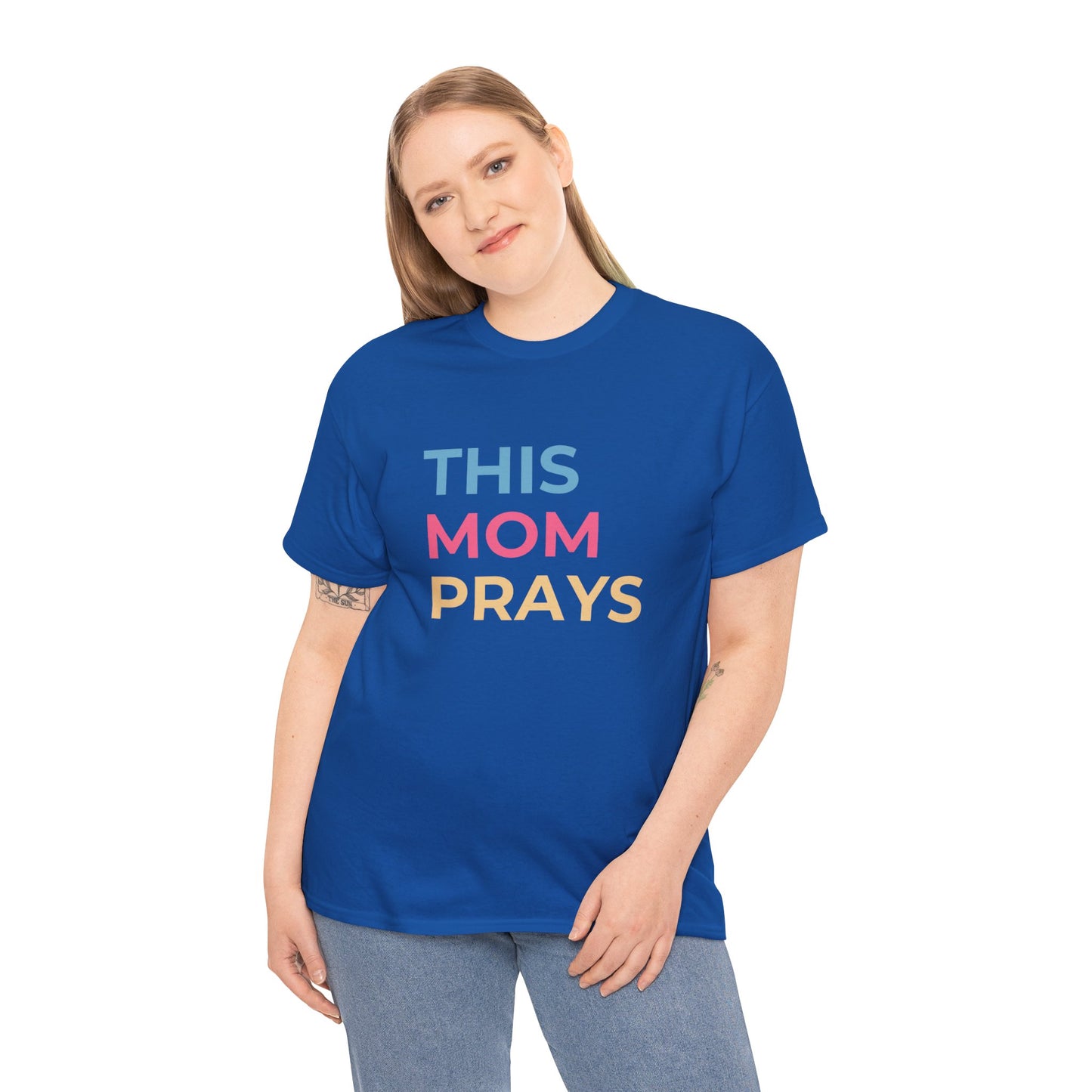 This Mom Prays, Unisex Heavy Cotton Tee