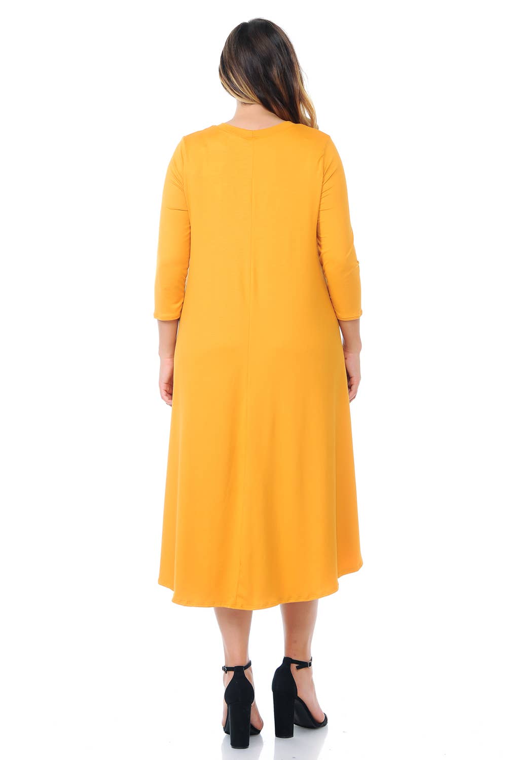 A Line Swing Trapeze Midi Dress Plus