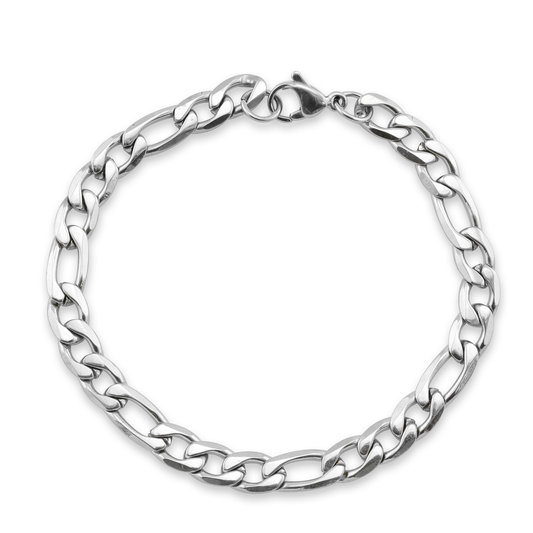 Stainless Steel Figaro Chain Bracelet