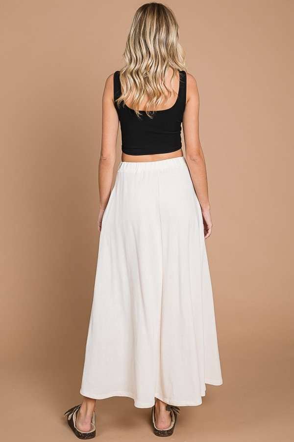 CBF1942-Maxi Full Solid Skirt