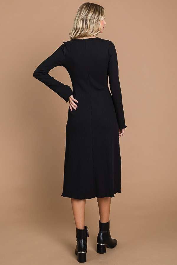 Crew Neck Bell Sleeve Dress