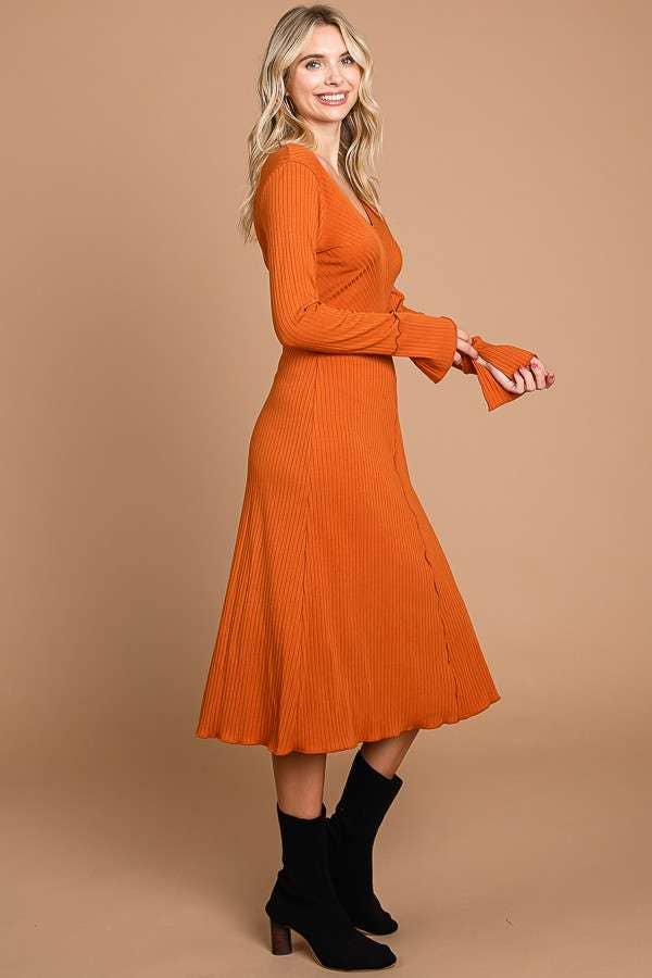 Chevron Upper Body Midi Dress