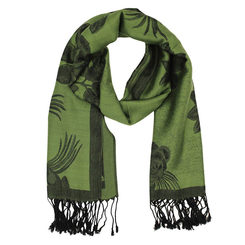 Rose Floral Pashmina Reversible Scarf Shawl
