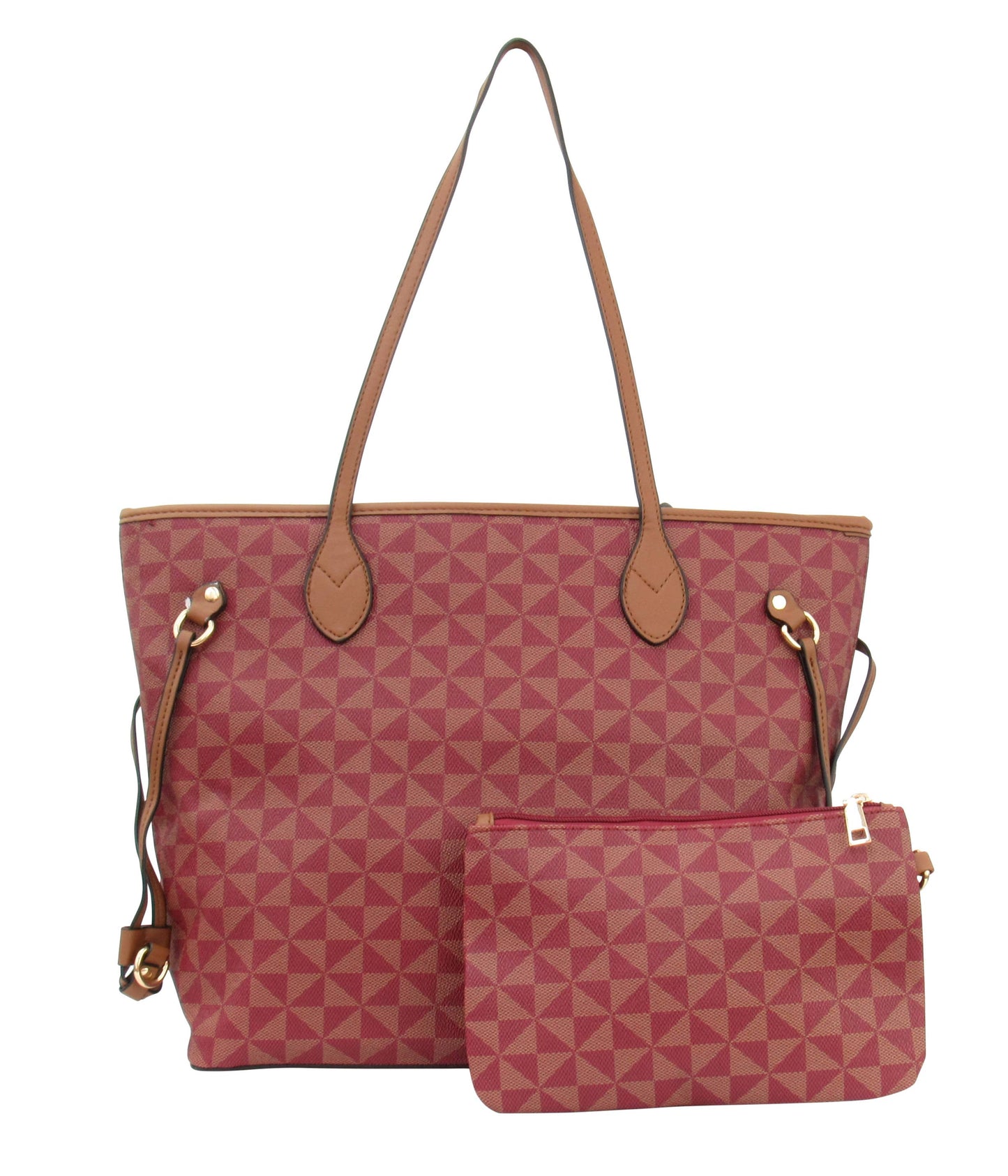 7922A - Wholesale Large Tote 2 In 1 Handbag