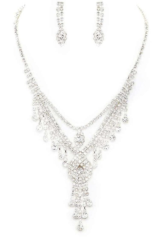 Rhinestone Statement Bridal Necklace Set