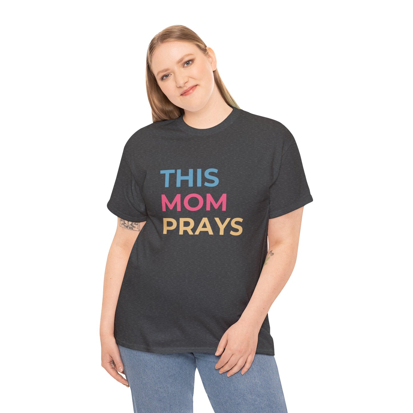 This Mom Prays, Unisex Heavy Cotton Tee