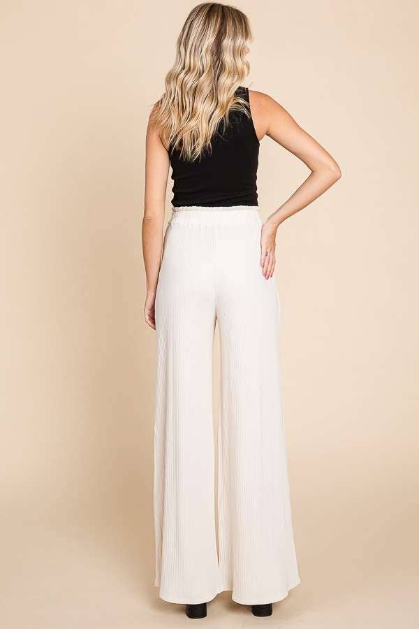 Ruching Frill Wasit Wide Pants