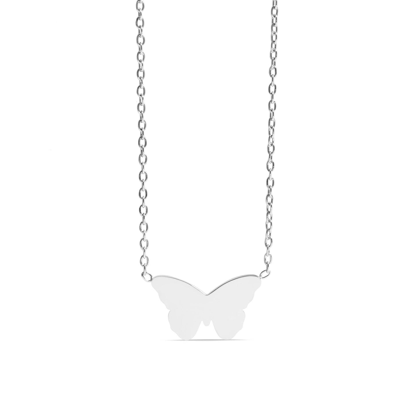 18K Gold PVD Stainless Steel Engravable Butterfly Necklace