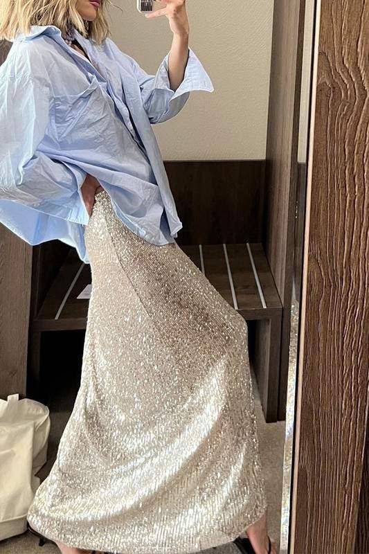 Sequins long skirt