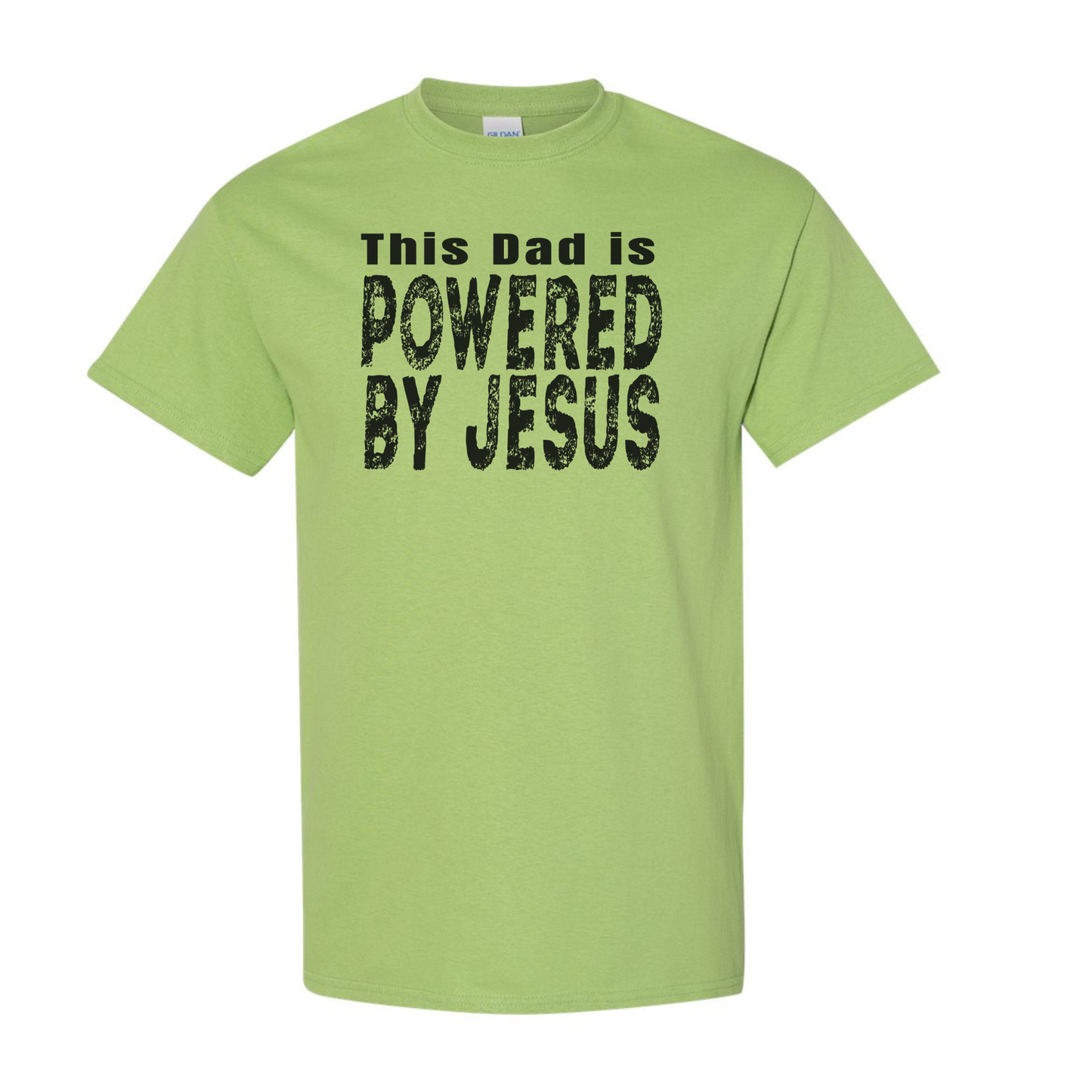 This Dad is Powered by Jesus Christian T-Shirt