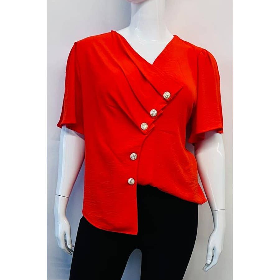 PLUS SIZE SHORT SLEEVE SOLID TOP