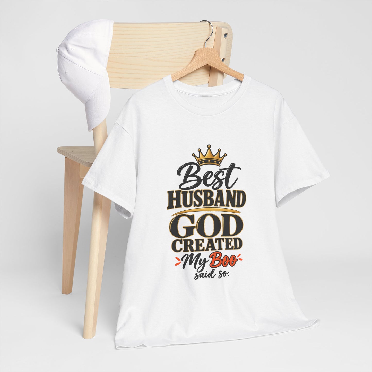 Best Husband God Created T-Shirt — 'My Boo' Graphic Tee for Men, Anniversary & Father's Day Gift