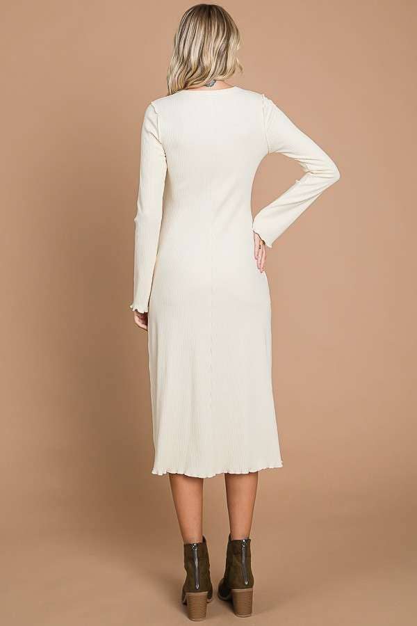 Crew Neck Bell Sleeve Dress
