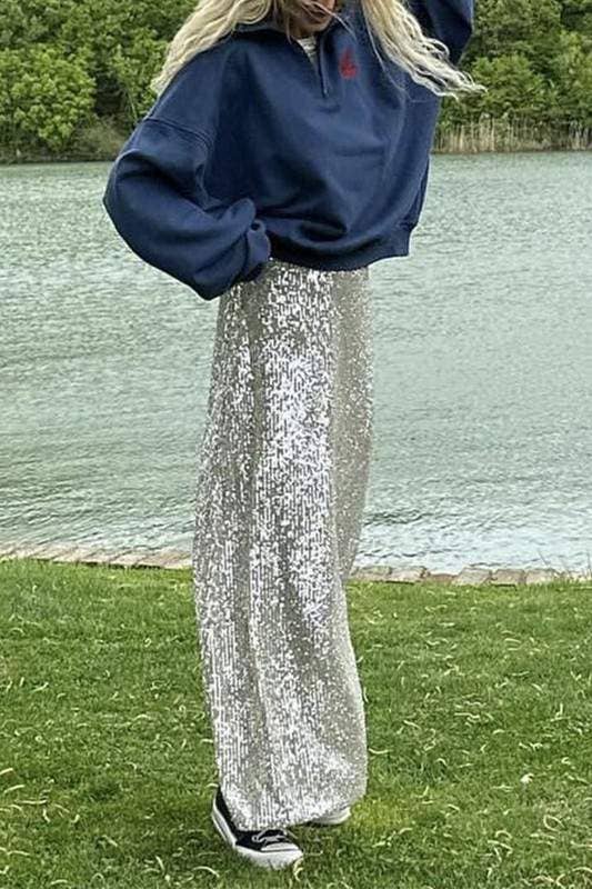 Sequins long skirt