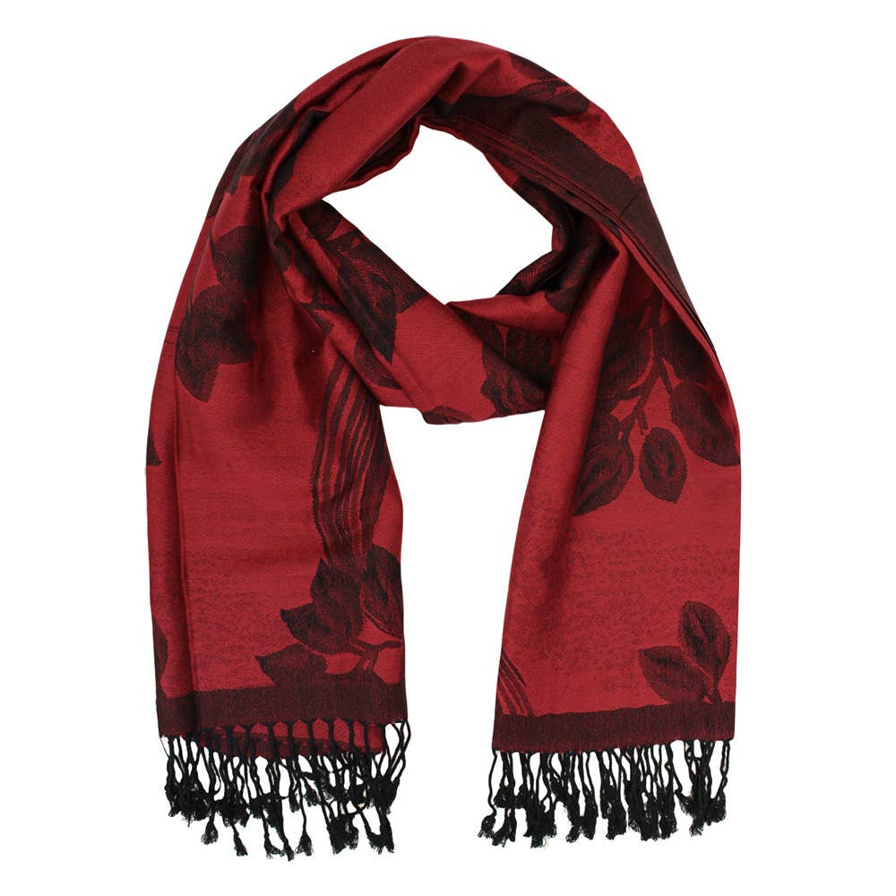Rose Floral Pashmina Reversible Scarf Shawl