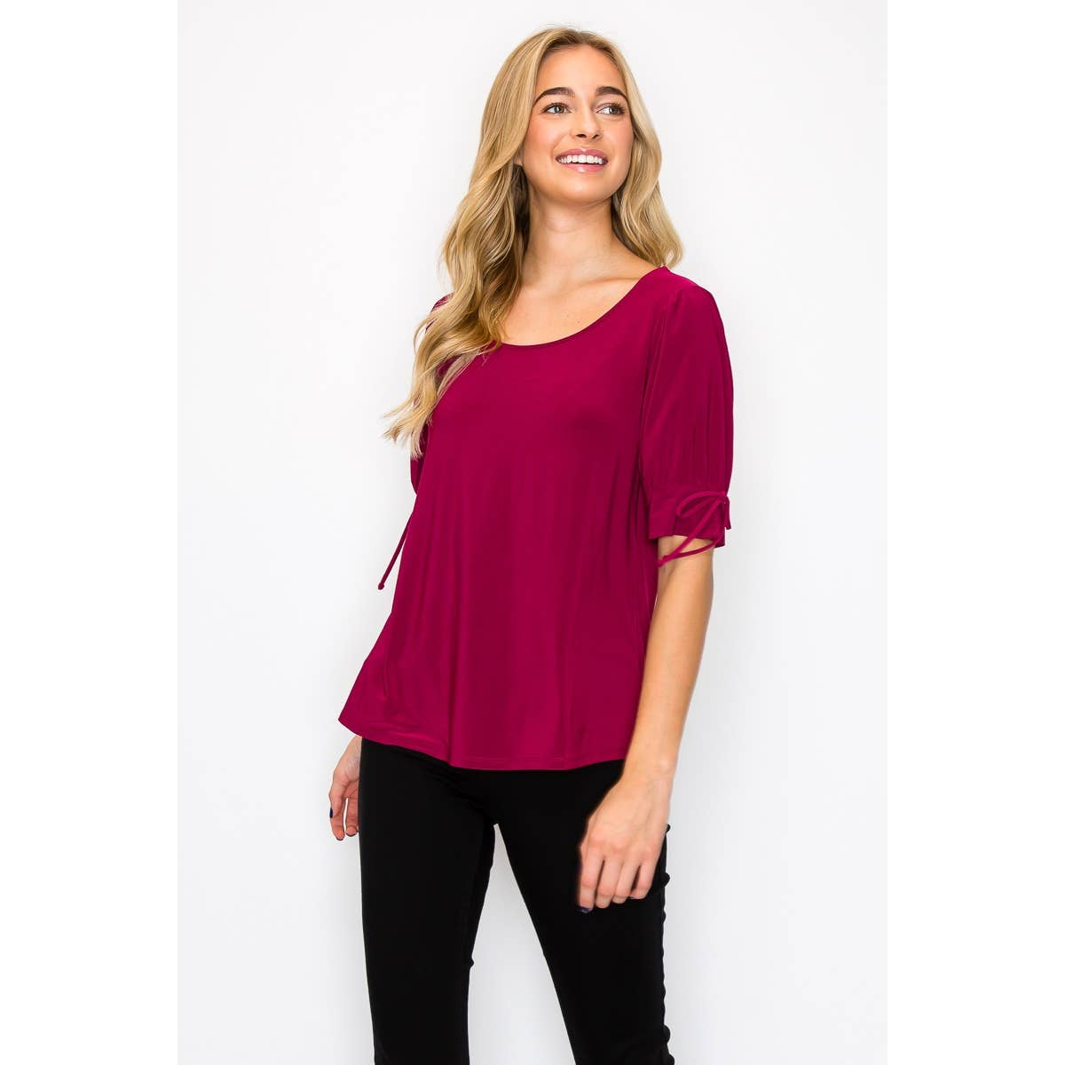 SCOOP NECK TIE SUMMER TOP