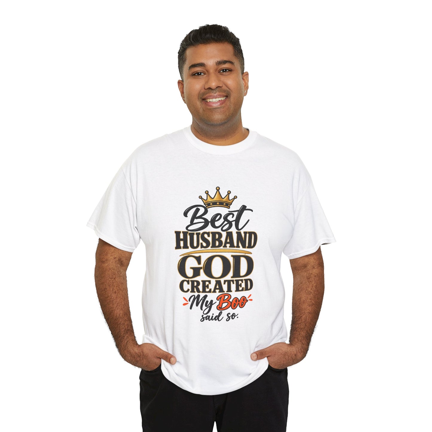 Best Husband God Created T-Shirt — 'My Boo' Graphic Tee for Men, Anniversary & Father's Day Gift