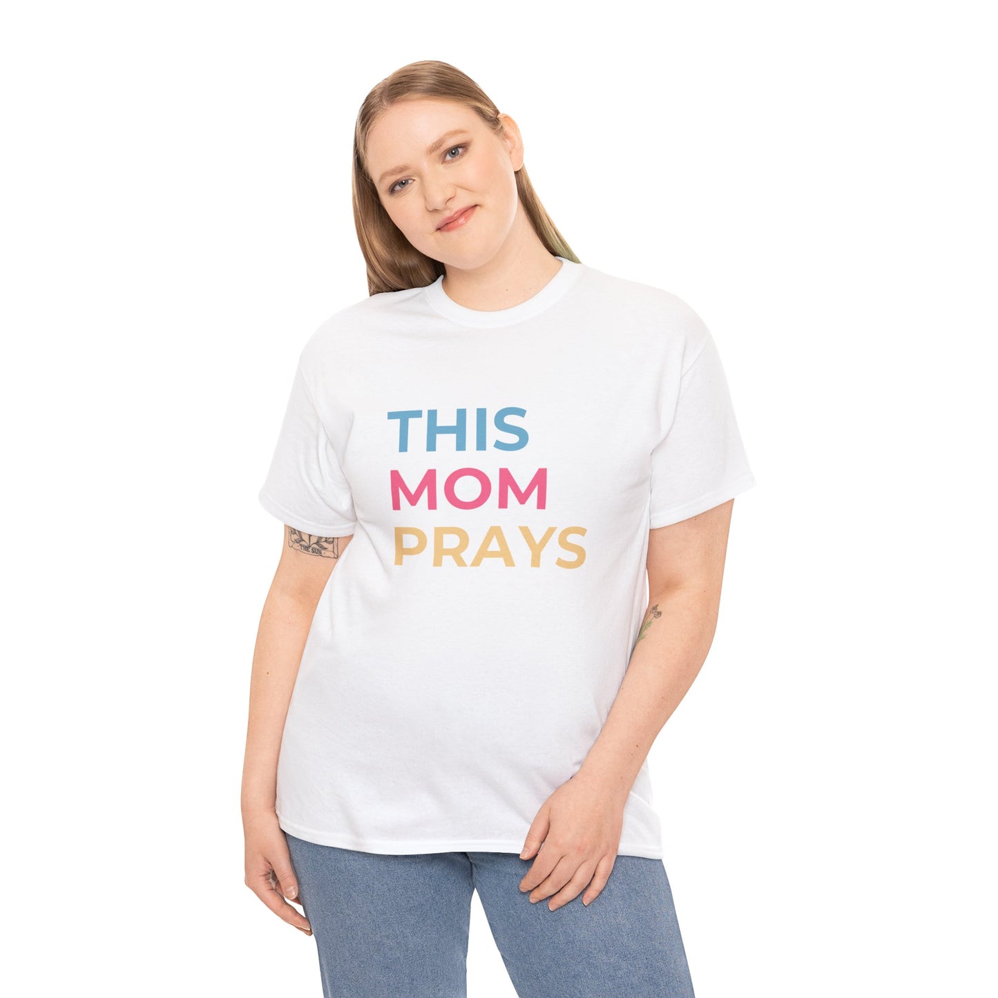 This Mom Prays, Unisex Heavy Cotton Tee