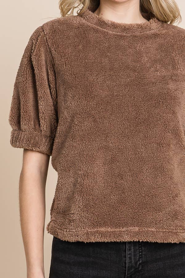 Crew Neck Puff Sleeve Top
