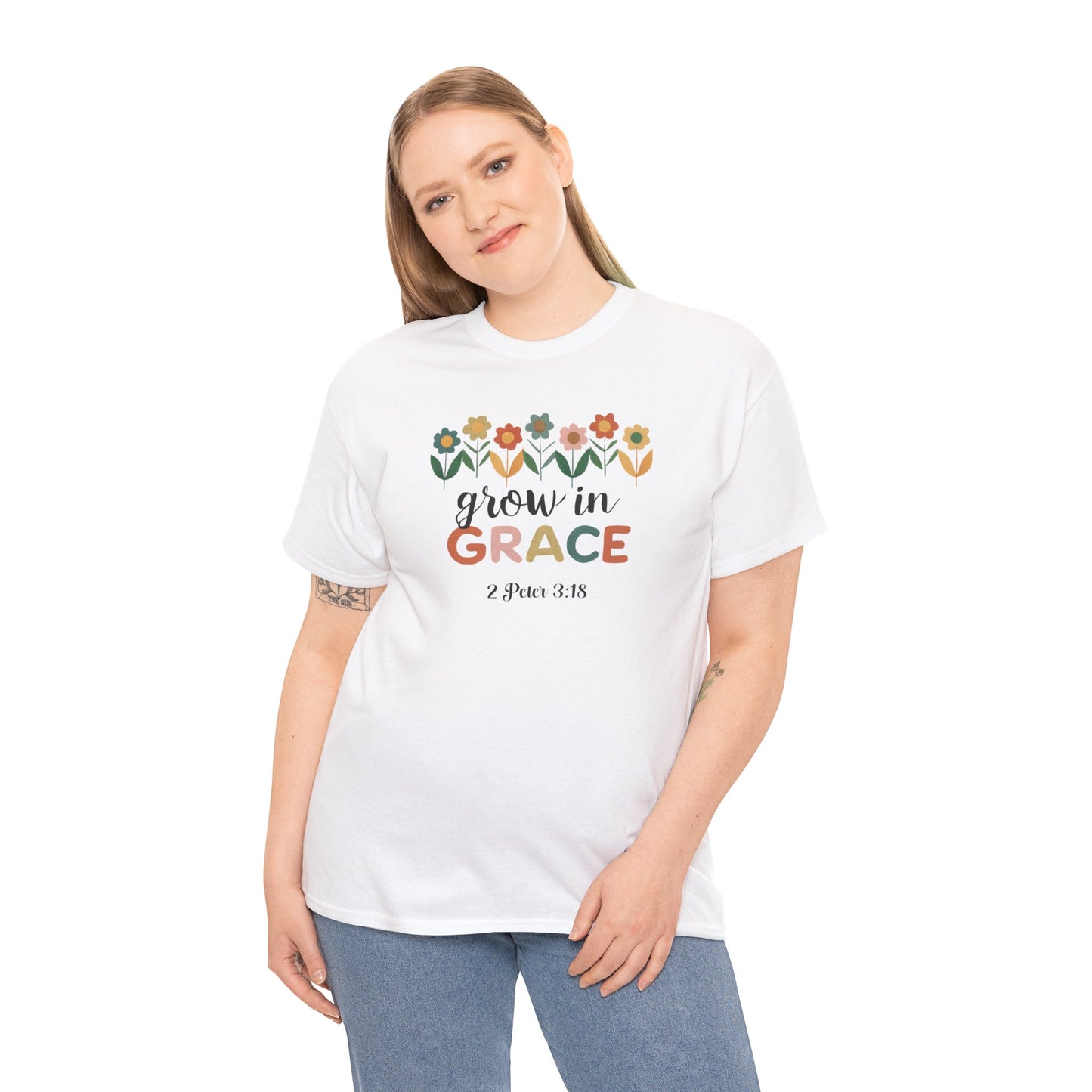 Grow in Grace, 2 Peter 3:18, Unisex Heavy Cotton Tee