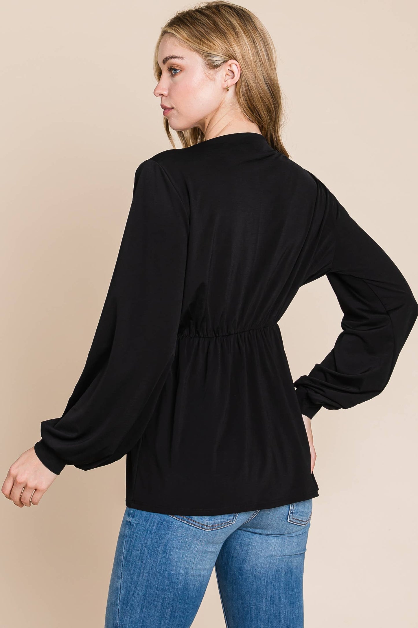 TL1736  LONG SLEEVE WRAP TUNIC