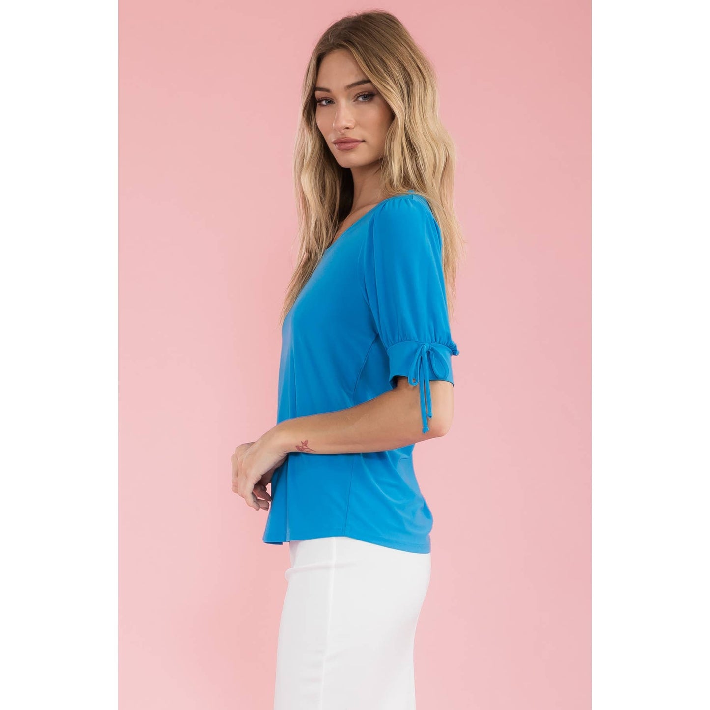SCOOP NECK TIE SUMMER TOP
