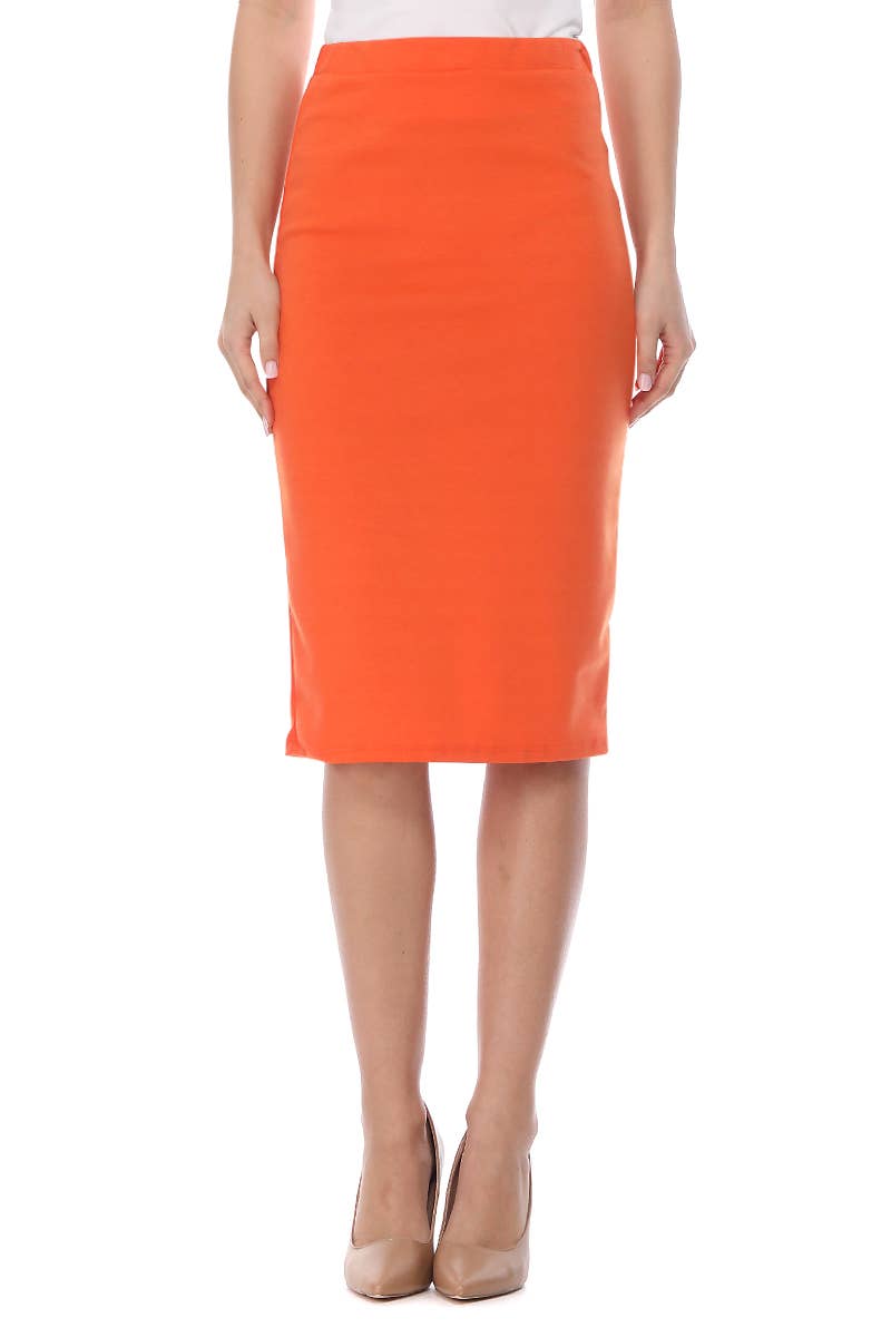 Women's Solid Basic Mid-Length casual Skirt
