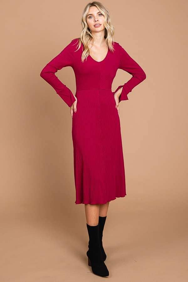 Chevron Upper Body Midi Dress